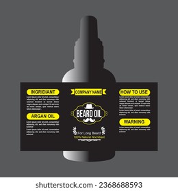 Free vector beard oil for men package design