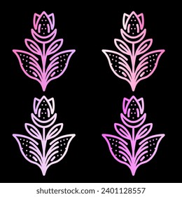 Vector libre hermoso color diferente conjunto de iconos florales 