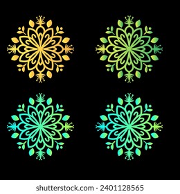 Free vector beautiful different color floral icon set 