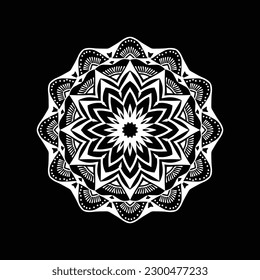 Free vector beautiful floral mandala design, creative ornamental decorative element in circle shape.