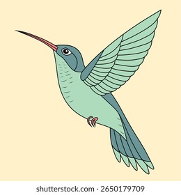 Free vector beautiful flying humming bird design