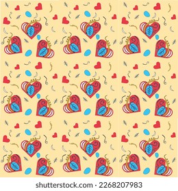 Free vector beautiful heart shape valentine's day pattern