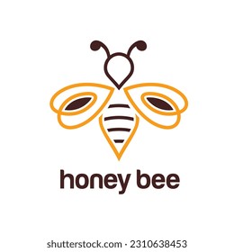 Free vector bee logo linear vector icon