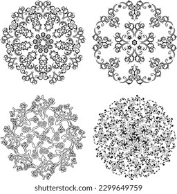 Free vector black vector mandala circles