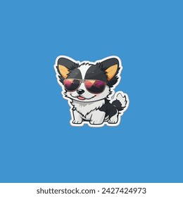 Vector libre negro y blanco pegatina de perro