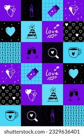 Free vector blue purple heart pattern