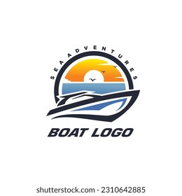 Free vector boat logo template design