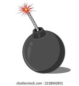 Free vector bomb isolated on a white background transparency. Bomb on