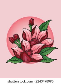 Freier Vektorzweig der Sakurblumen, handgezeichnet Cartoon-Kunstgrafik