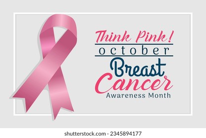 Free vector breast cancer awareness month concept banner with pink ribbon.