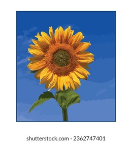 Diseño de girasol amarillo claro vectorial libre