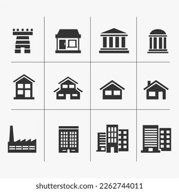 Free vector building and real estate icons