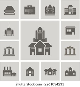 Free vector building silhouettes pack