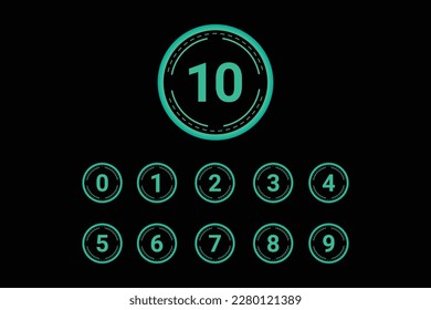 Free vector bullet points numbers in button style