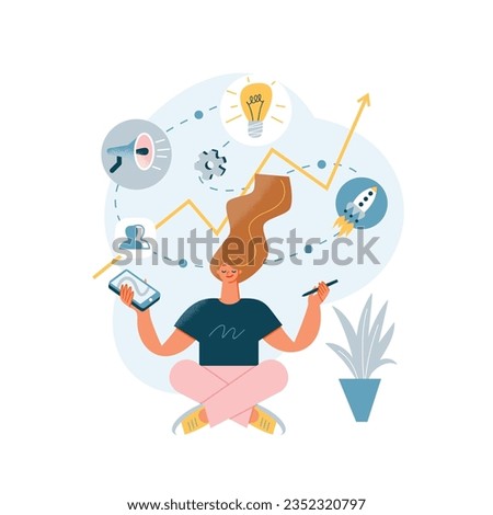 Free vector business people work on growth of financial profit and career set cartoon businessman with gold cup leader growing lightbulb plant2.eps
