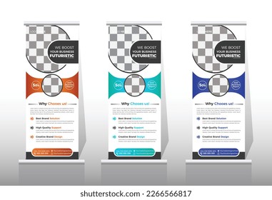 Free vector Business Roll Up. Standee Design. Banner Template. Presentation and Brochure Flyer.