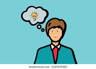 Free vector businessman with an idea
