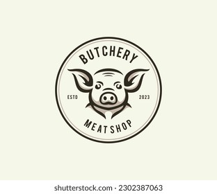 Plantilla de diseño de logotipo de carnicería libre vectorial 