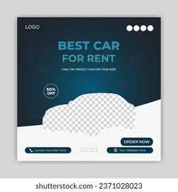 Free Vector car rental and automotive social media banner or instagram post template