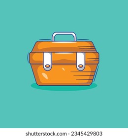 Free vector cartoon of cute tools box. flat design vector isolated concept. flat cartoon style.