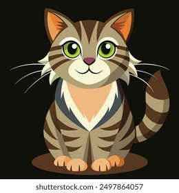 free vector cat illustration design, tShirt design