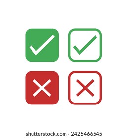 Free vector check mark and cross circles