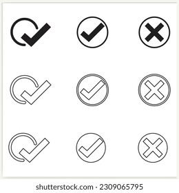 La colección de iconos de marcas de verificación vectorial libre.
