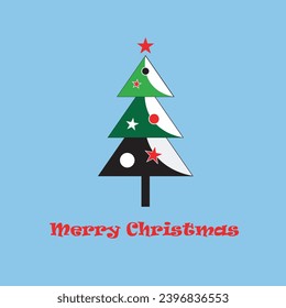 Vector libre diseño de árbol de Navidad fondo cielo azul