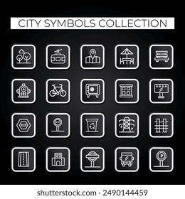 free vector city symbols icon collection