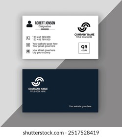 Free vector clean black and white business card template.