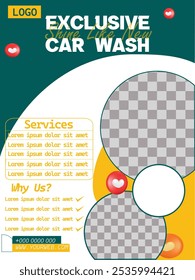 Free vector cleaning service car wash flyer template design with flyer Mockup