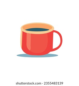 Kostenlose Vektorgrafik einer Kaffeetasse auf weißem Hintergrund