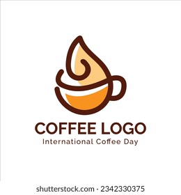 Free vector coffee logo element and coffee accessories vector art Illustration