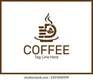 Banda libre vectorial de café en formato vintage Modelo de logotipo de café