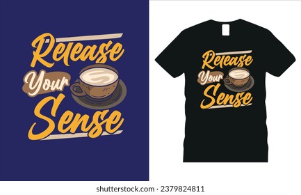 Free vector coffee t shirt design, vintage typography and lettering art, retro slogan