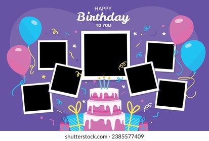 Free vector collection of drawn birthday collage frame
