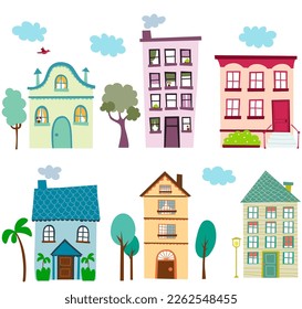 Free vector collection of houses illustration