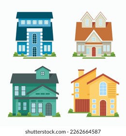 Free vector collection of urban houses