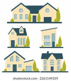 Free vector collection of various urban houses