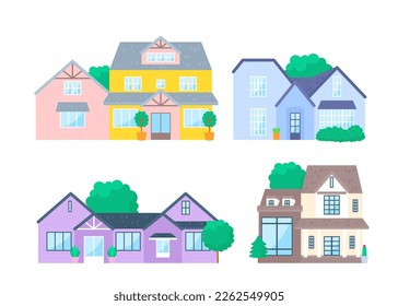 Free vector collection of various urban houses