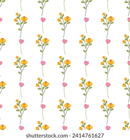 Free vector color hand drawn small flowers pattern design .