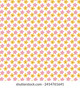 Free vector color hand drawn small flowers pattern design .