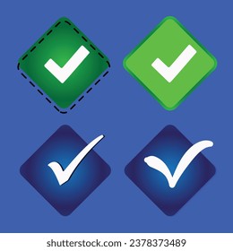 Free vector colorful check mark set