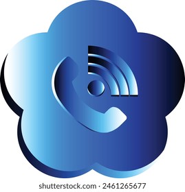 Free vector colorful different wifi and call icon flat design