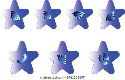 Vector gratis colorido diferente wifi y diseño plano de iconos de llamadas