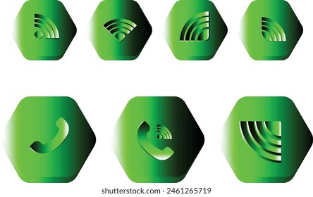 Free vector colorful different wifi and call icon flat design