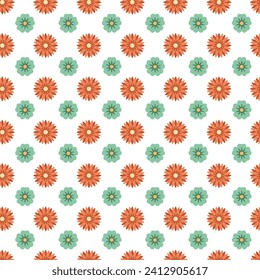 Free vector colorful flat small flowers pattern.