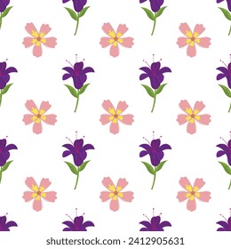 Free vector colorful flat small flowers pattern.