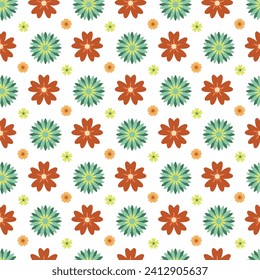 Free vector colorful flat small flowers pattern.