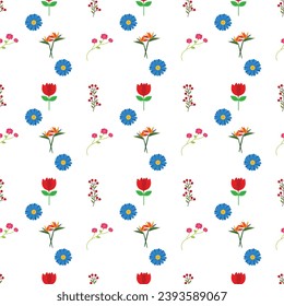Free vector colorful hand painted exotic floral pattern